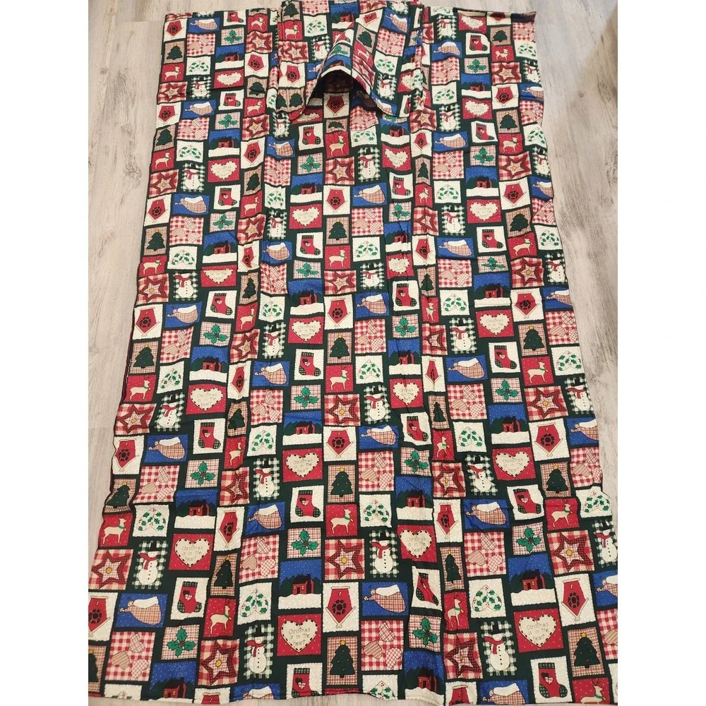 Vtg.‎ Snowman Family Finished Quilt Throw/Pillow Combo Double Sided Christmas